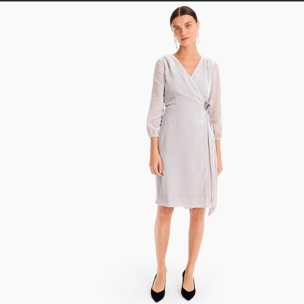 J. CREW drapey velvet wrap dress